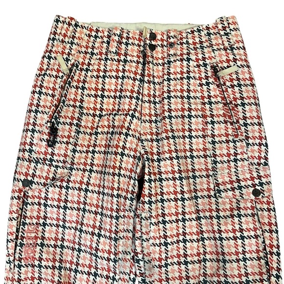 Burton Henna Houndstooth Ski/Snowboard Pants Coral & Gray Sz XS - Picture 7 of 14